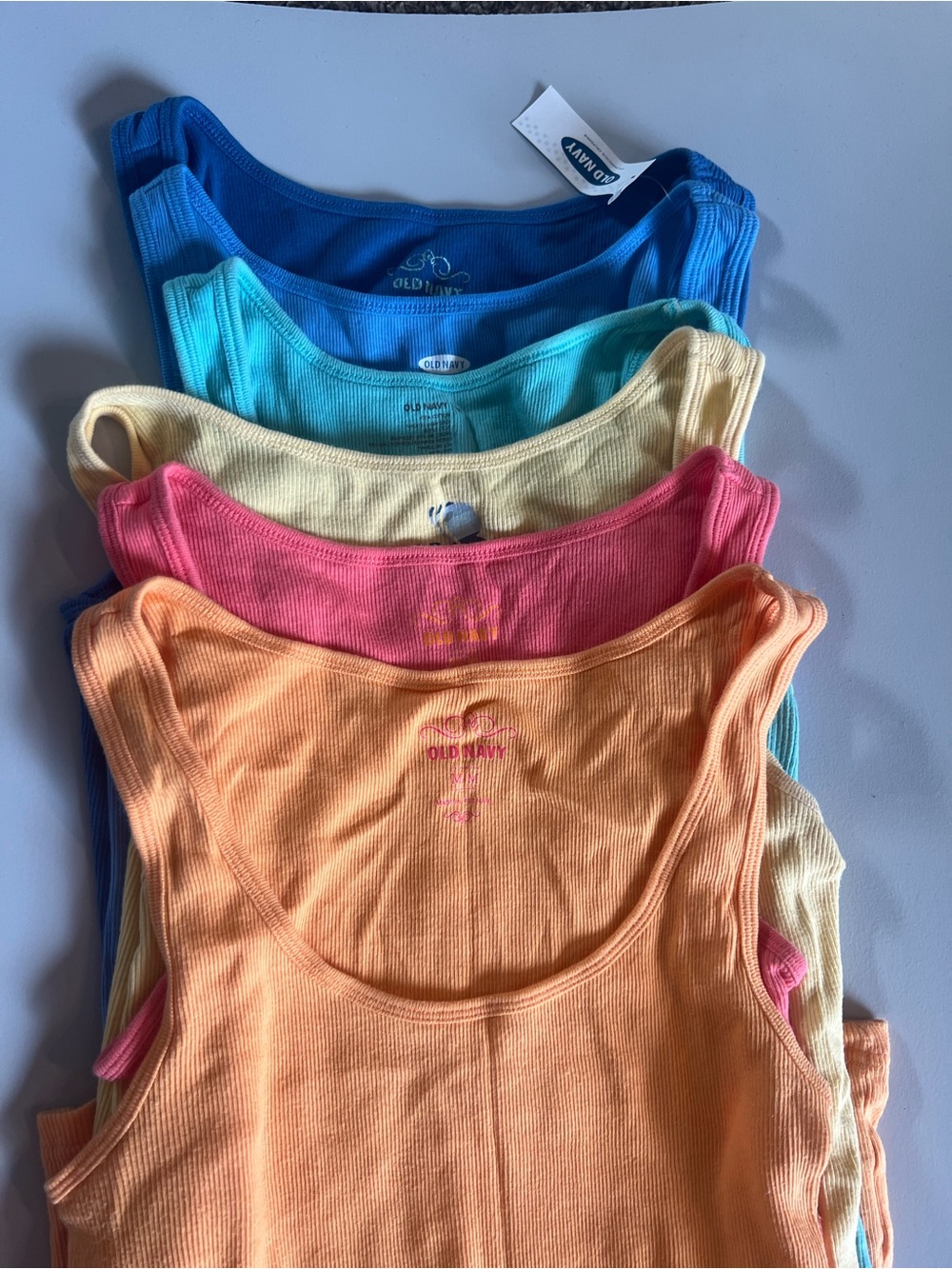 Old Navy Ribbed Tank Top Bundle 6 pc Size M Colorful